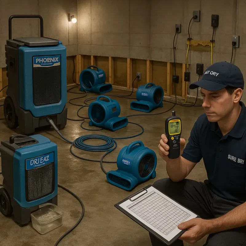Structural Drying and Dehumidification process in Hilton Head Island, SC